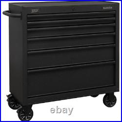 Sealey 6 Drawer Roller Cabinet and Power Strip Hutch Top Box Black