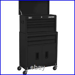 Sealey 6 Drawer Top Chest and Tool Roller Cabinet Combination Black