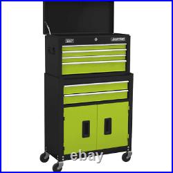 Sealey 6 Drawer Top Chest and Tool Roller Cabinet Combination Black / Green