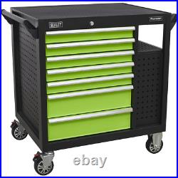 Sealey 7 Drawer Roller Cabinet Workstation Black / Green