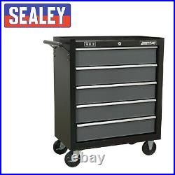 Sealey AP2505B Black Heavy Duty Roller Cabinet 5 Drawer Tool Chest Ball Bearing