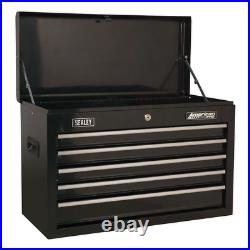 Sealey American Pro 14 Drawer Roller Cabinet, Mid and Top Tool Chest Black