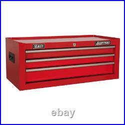 Sealey American Pro 14 Drawer Roller Cabinet, Mid and Top Tool Chest Red