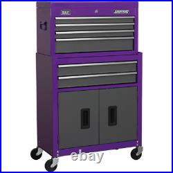 Sealey American Pro 6 Drawer Roller Cabinet and Tool Chest Purple / grey