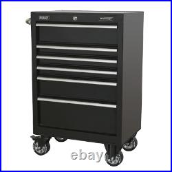 Sealey Premier Heavy Duty 6 Drawer Roller Cabinet Black