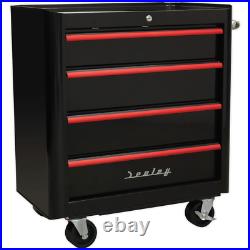 Sealey Premier Retro Style 10 Drawer Roller Cabinet, Mid and Top Tool Chest Blac