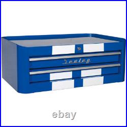 Sealey Premier Retro Style 10 Drawer Roller Cabinet, Mid and Top Tool Chest Blue