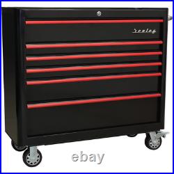 Sealey Premier Retro Style Wide 10 Drawer Roller Cabinet and Tool Chest Black /