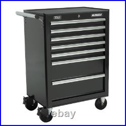 Sealey Superline Pro 14 Drawer Roller Cabinet, Mid Box and Top Tool Chest Black