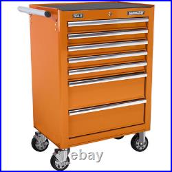 Sealey Superline Pro 14 Drawer Roller Cabinet, Mid Box and Top Tool Chest Orange
