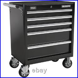 Sealey Superline Pro 5 Drawer Heavy Duty Roller Cabinet Black