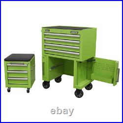 Sealey Tool Roller Cabinet and Pull Out Utility Seat Green