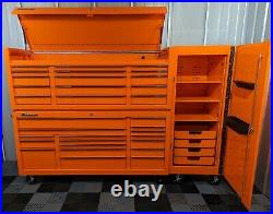 Snap On 73in Electric Orange Roll Cab + Top Box + Side Locker WE DELIVER