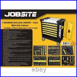 Tool Cabinet 7 Drawer Roller Includes 270pc Tools Set (Genuine Jobsite CT3323)