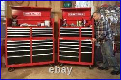 Tool Cabinet with Drawer Liner Roll Socket Organizer 41 Inch 10 Drawer Red