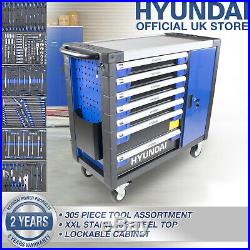 Tool Chest & 305 Tools set XXL 7 Drawer Castor Mounted Roller Cabinet HYUNDAI