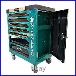 Tool Chest Roller Green Cabinet Trolley With 6 Drawers Tools Plus Storage