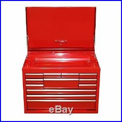 Toolbox Top Half 12 Draws Tool Chest Storage Cabinet Roller Ball Bearing Runners