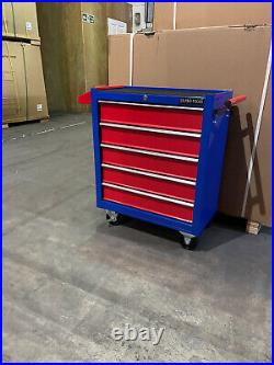 Us Pro Tools Blue Red Steel Chest Tool Box Roller Cabinet 5 Drawers