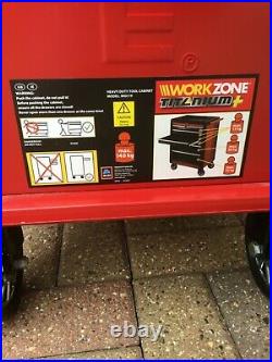 Work Zone Roller Tool Cabinet Storage Chest Box 6 Drawers Garage Workshop Red